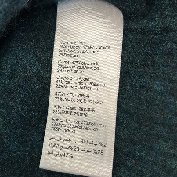 EUC! Deep Green Alpaca Wool Cropped 3.1 Phillip Lim Sweater! Size small! - Picture 4 of 5